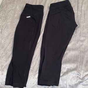 TWO black capri leggings